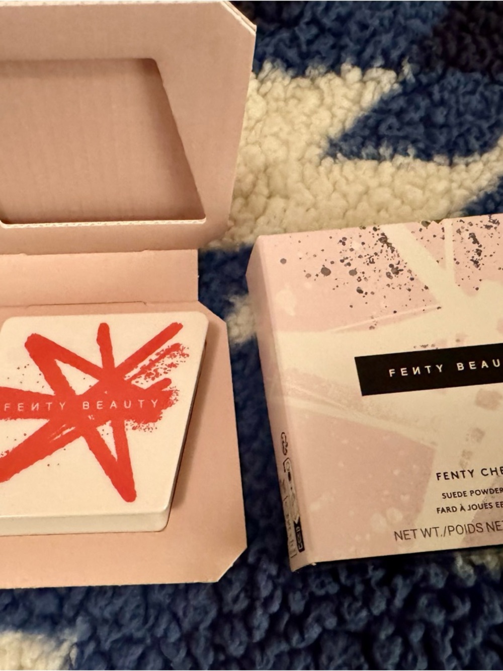 Fenty Beauty Blush — Vibrant Coral-Red Suede Powder